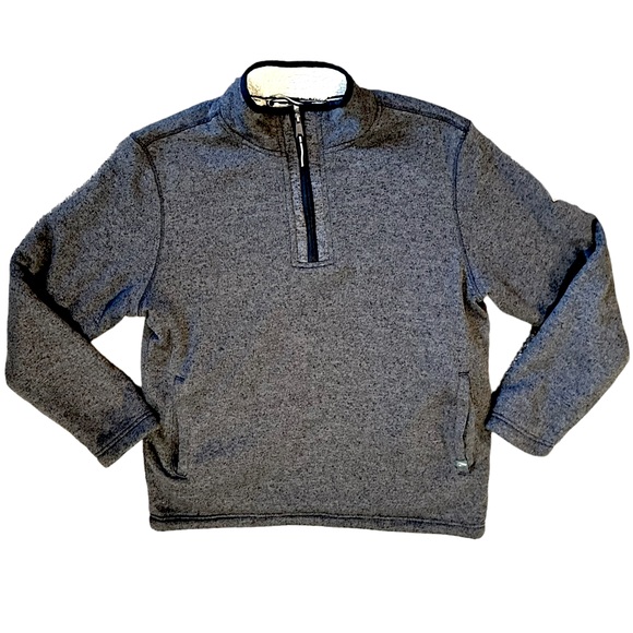 Orvis Other - ORVIS men’s heathered gray 1/4 zip sherpa lined pullover jacket sweatshirt sz L